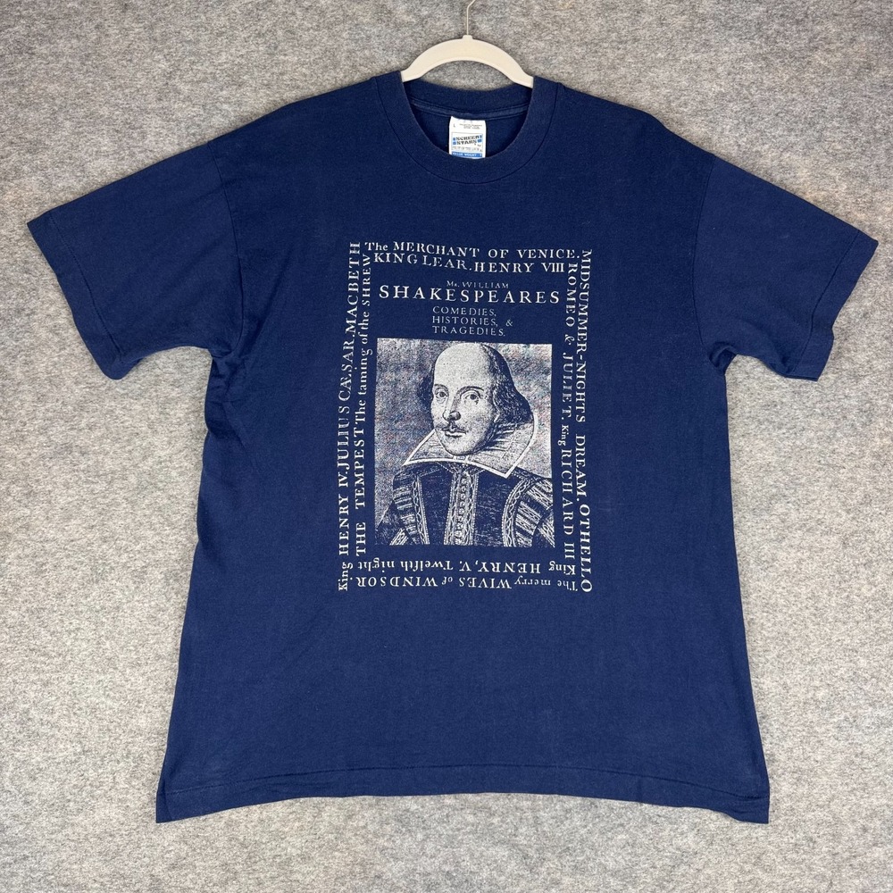 VTG 90s William Shakespeare First Folio T-Shirt Screen Stars Euro Mens Large L
